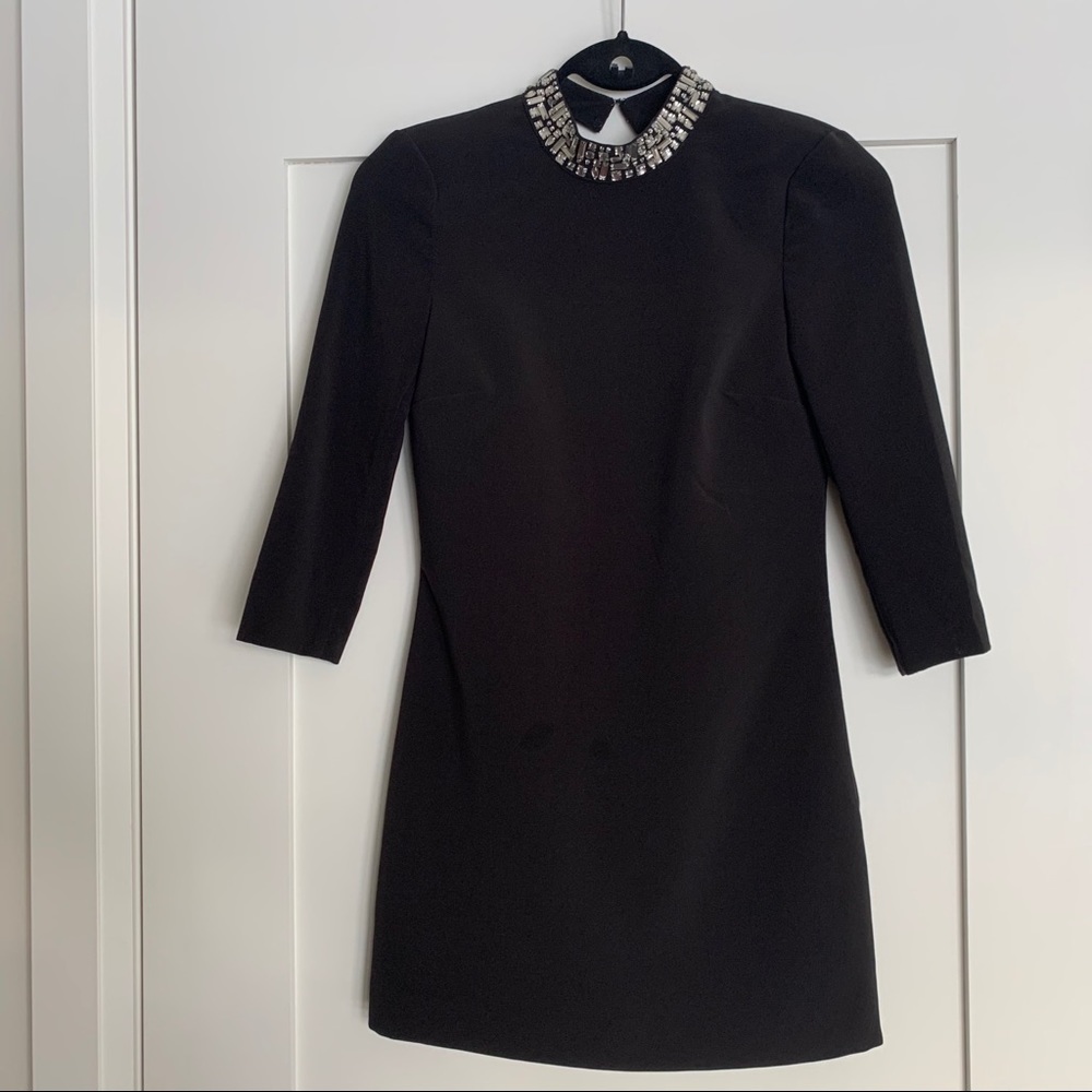 H&M Black Dress Embellished Neck
